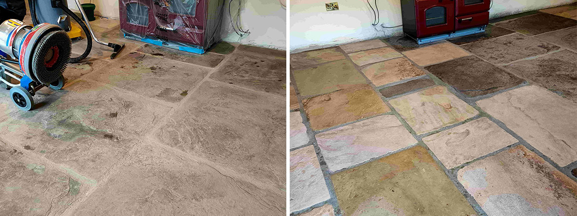 Restoring a Yorkstone floor at a 16th Century Listed Manor House Near Harrogate